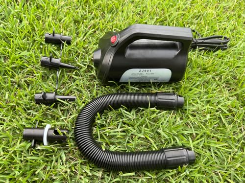 600W Electric Air Pump for Inflatable Mirro Ball Gymnastics Mat, 110-120V AC Air Mattress Pump Quick Fill Inflator Deflator Pump, Portable Air Pump for Pool Floats/Air Bed/Bunker/Gym 4 Nozzles