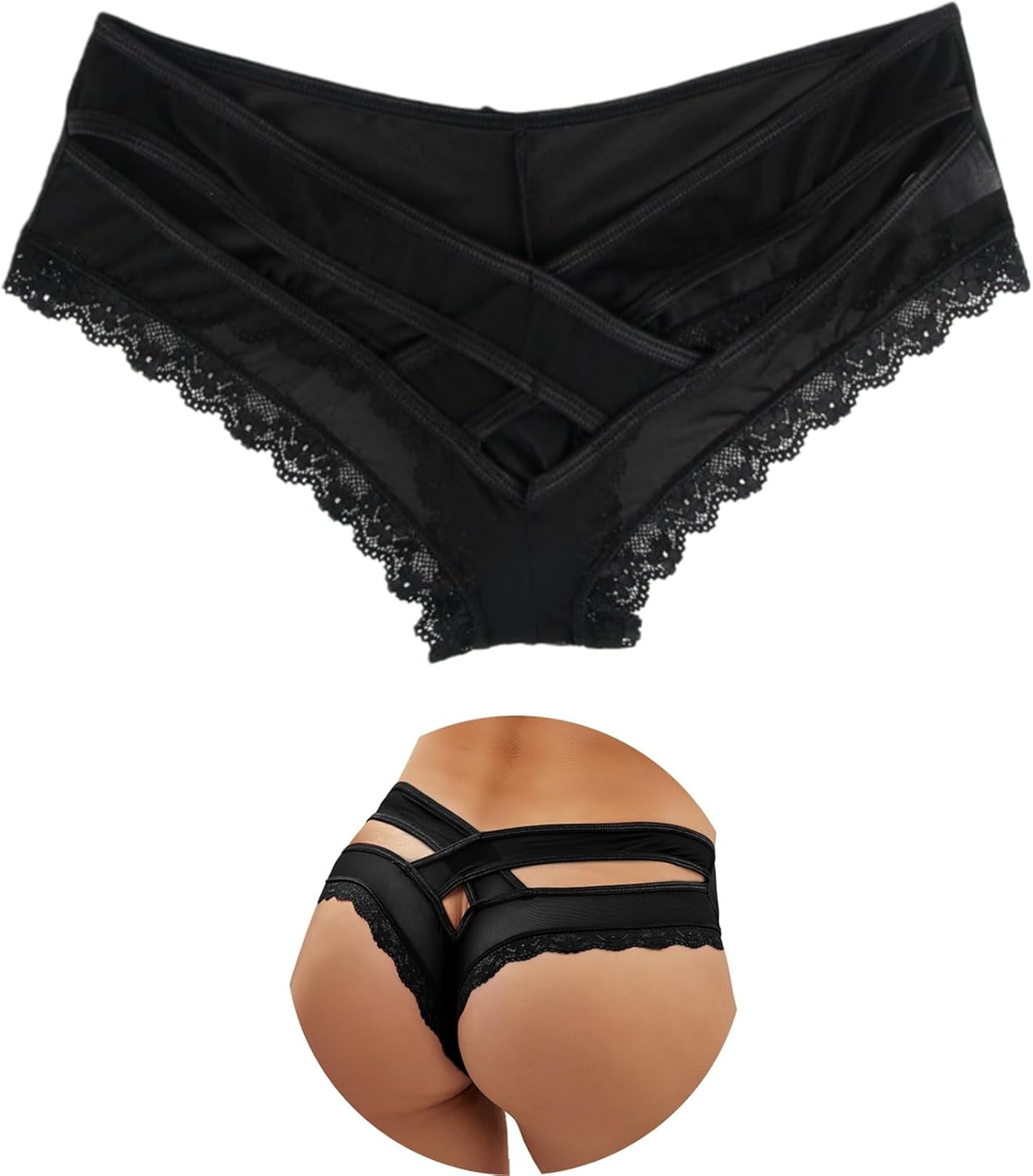 Criss Cross Panties Naughty Sexy Underwear For Women Cheeky Thong Plus Size Lingerie Seamless Bikini