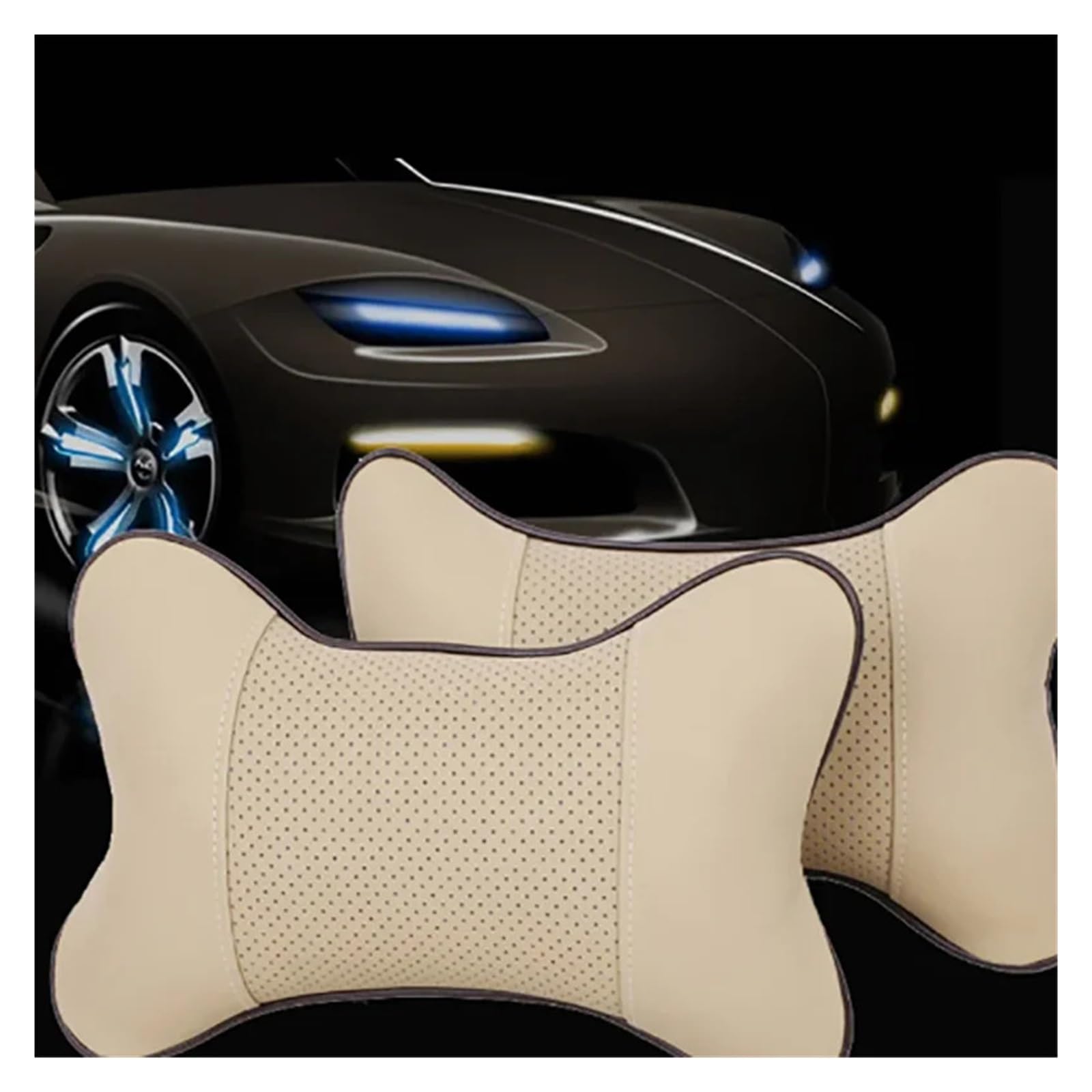 Cuscini for il collo dell'auto Cuscino for poggiatesta for auto Accessori for sedili di sicurezza for schienale universale for interni(Black)