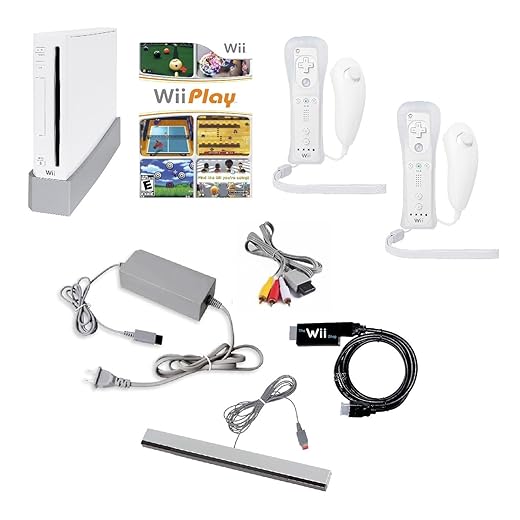 Wii Console Bundle (White) with Wii Play Game (2 Players) -Smart TV Ready (Renewed)