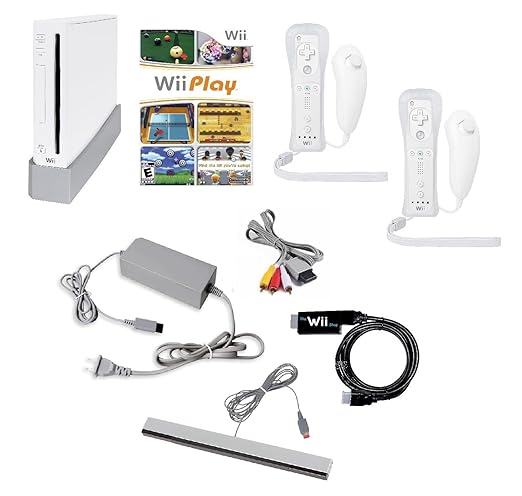 Wii Console Bundle (White) with Wii Play Game (2 Players) -Smart TV Ready (Renewed)