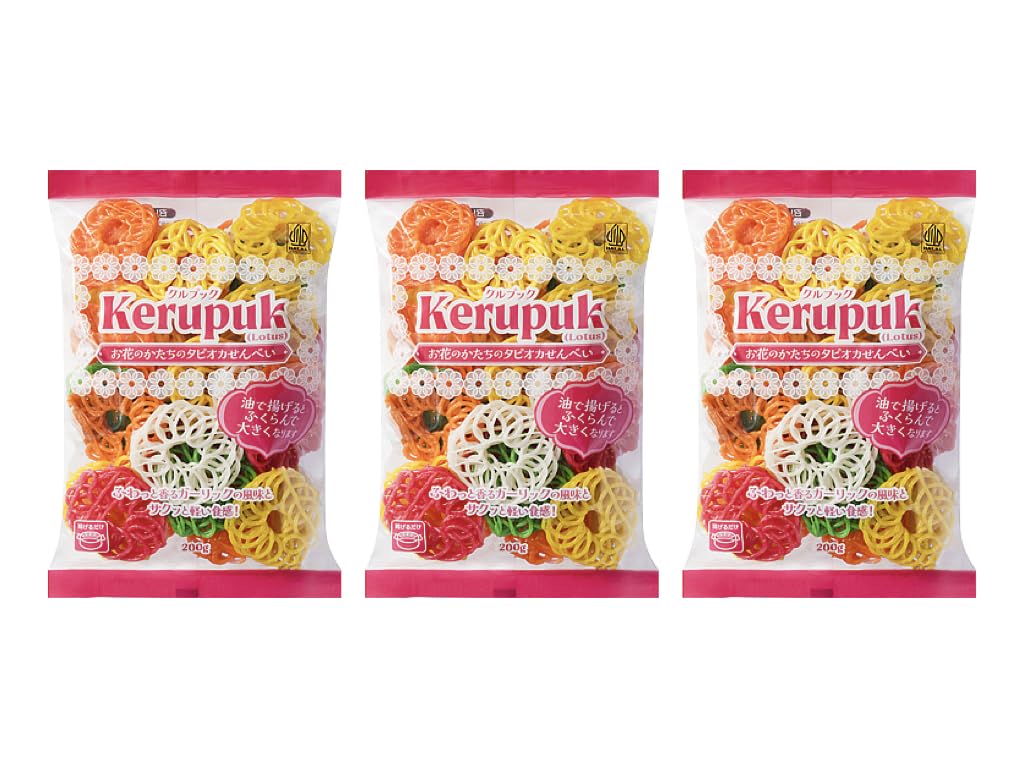 Amazon.co.jp: 神戸物産 クルプック お花のかたちのタピオカせんべい