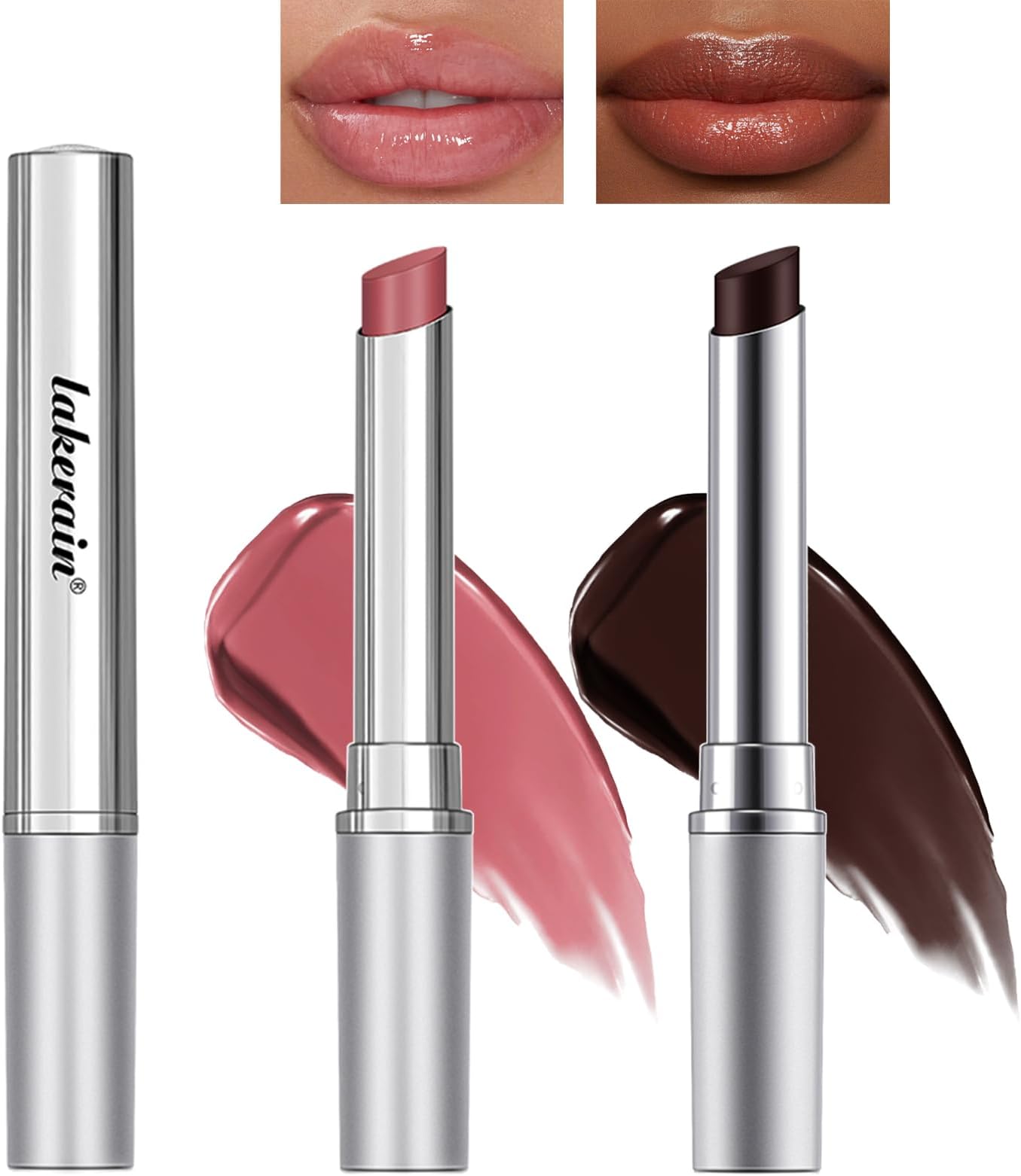 2PCS Honey Lipstick Tinted Lip Balm in Black and Pink，Sheer Hydrating Lipstick for All Skin Tones - Moisturizing Lip Color - Natural Glossy Finish