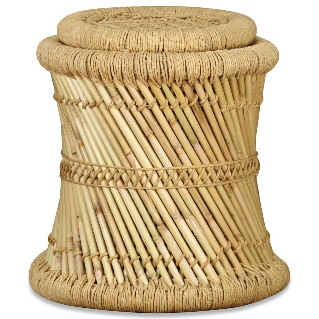 Solivagant Tabourets Lot de 2 Bambou et Jute,(5 KG)