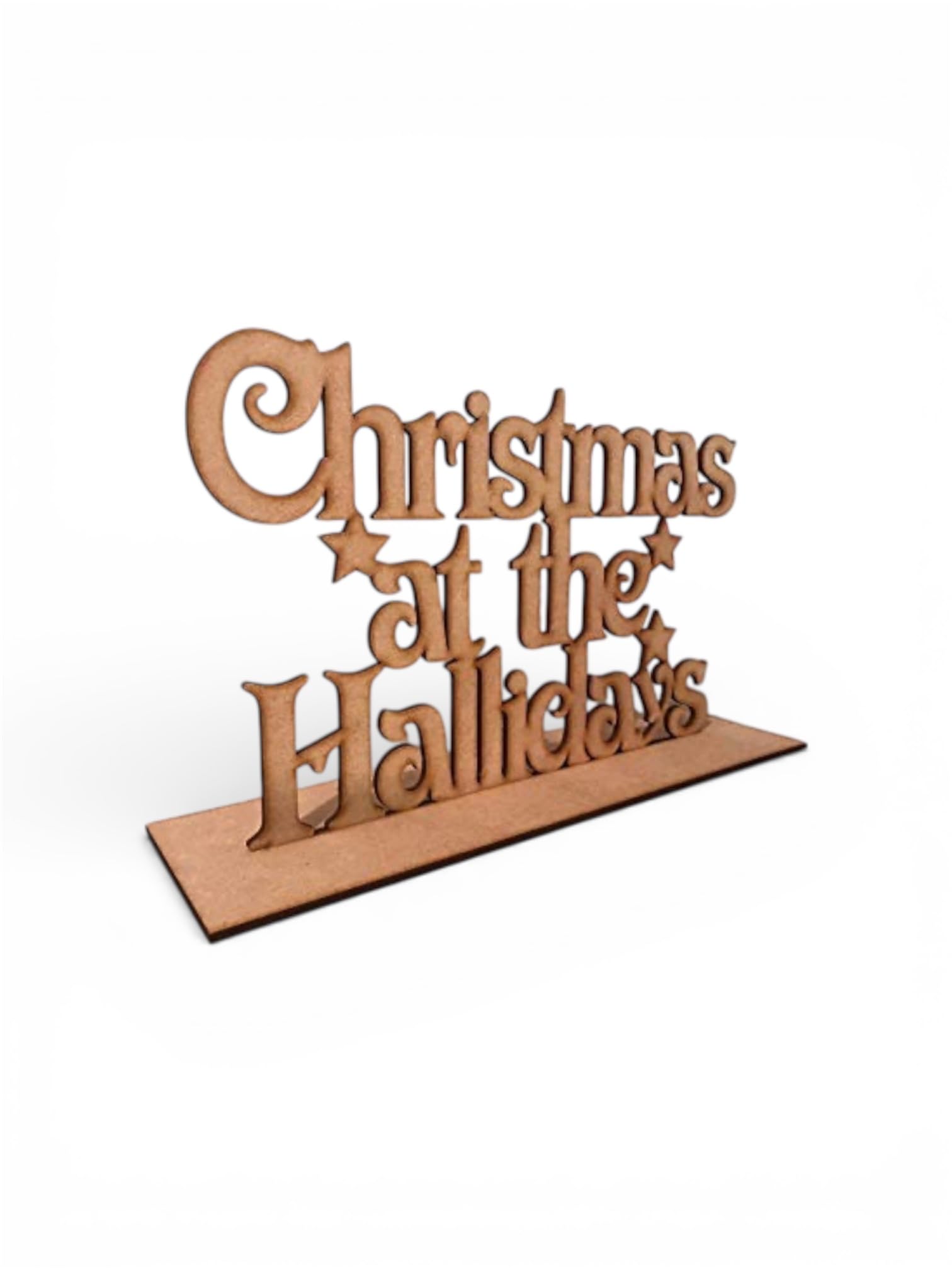 Personalised Free standing Christmas at the "Surnames" sign. xmas Decoration, mdf Plaque.