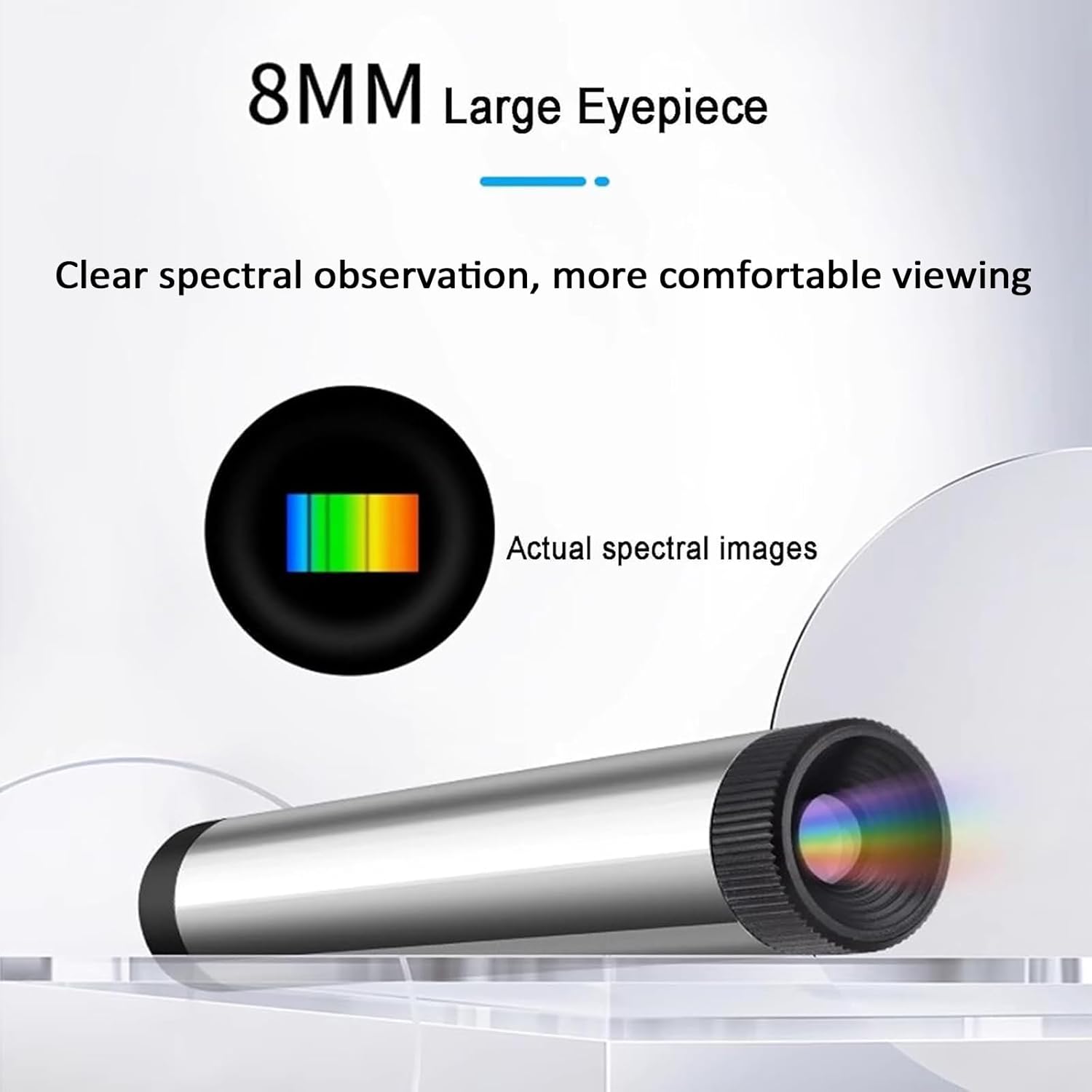 Handheld Diffraction Spectroscope, Pocket Gem Full Spectrum Prism Spectroscope, 8mm Eyepiece, Quick Identification Gemstone, for Antique, Jewelers, Fairs
