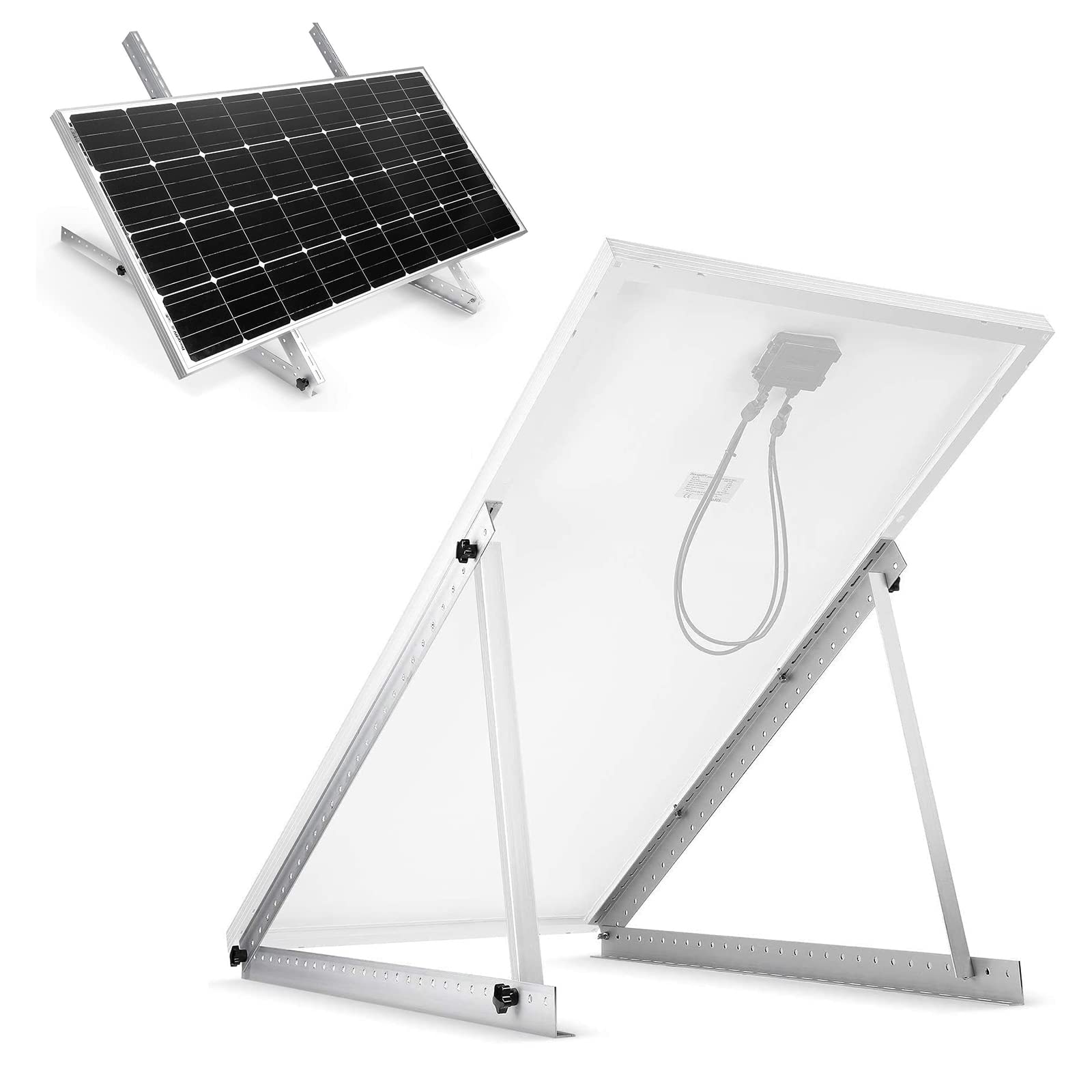 Supporto per pannello solare da 41", universale, per pannello solare da 200 W, 350 W, angolo di inclinazione regolabile, pannello solare, supporto inclinabile per barca, camper, ecc.