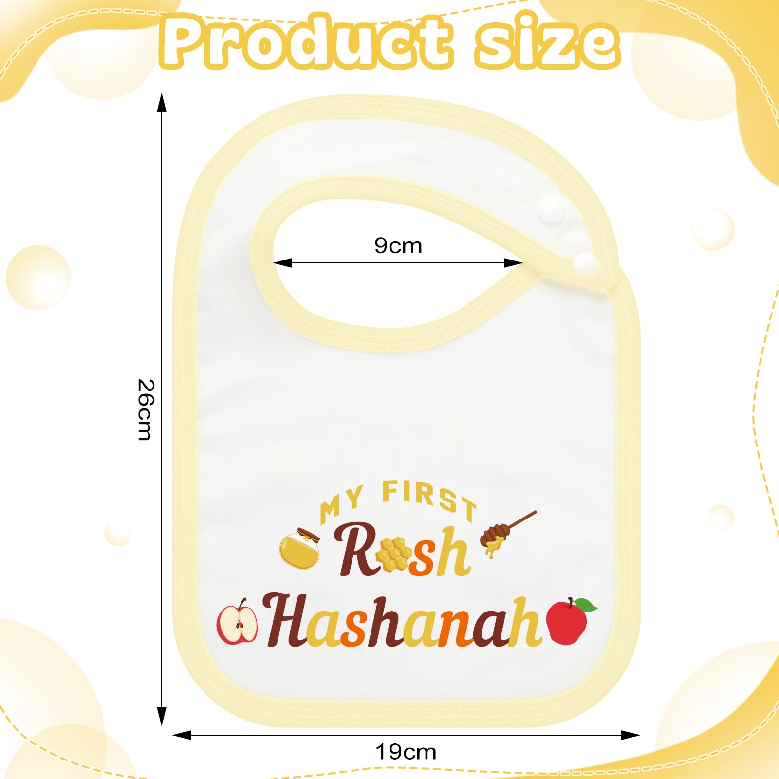 Cuffbow 5 Pcs Baby First Holiday Bibs Set of Cotton, Soft, Absorbent Baby Bibs, Toddler Set, Newborn & Infant Bib for Baby Shower Jewish Boy Newborn Infant Feeding Teething Drooling