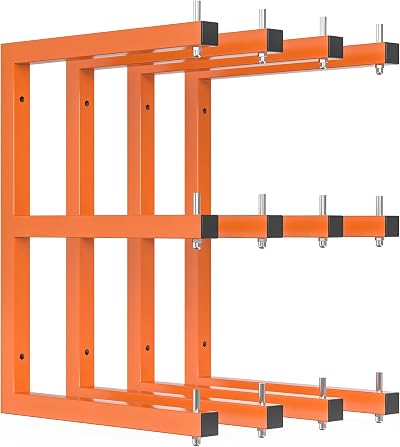 4 Pack Lumber Storage Rack, 6-Level Lumber Rack Wall-Mounted, 1320 lb
