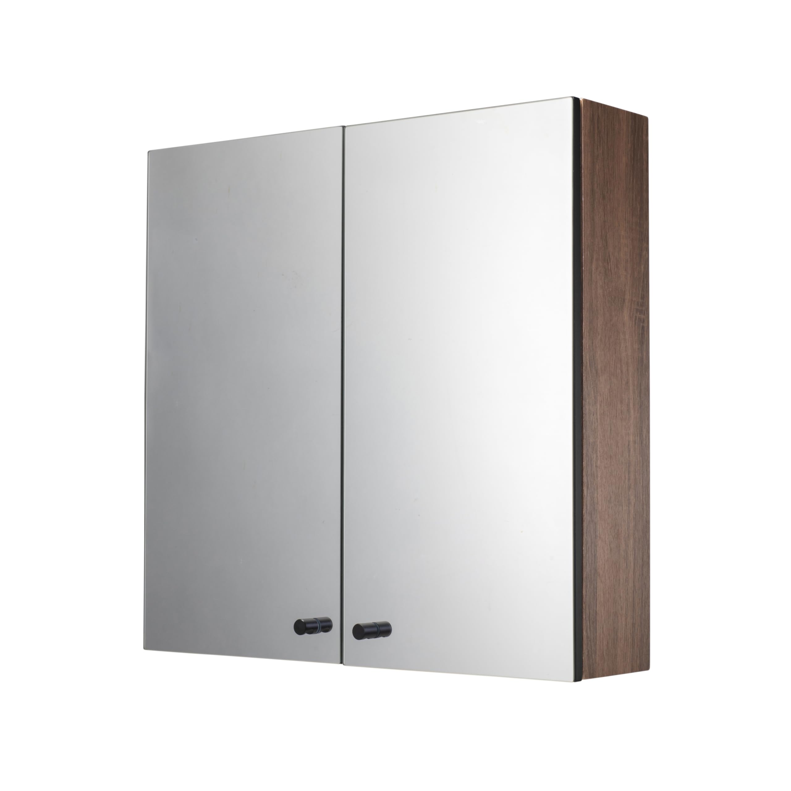 Croydex Ontario Matt Brown Wall-Mounted Double Bathroom Cabinet (H) 600Mm (W) 600Mm (D) 17.8Cm