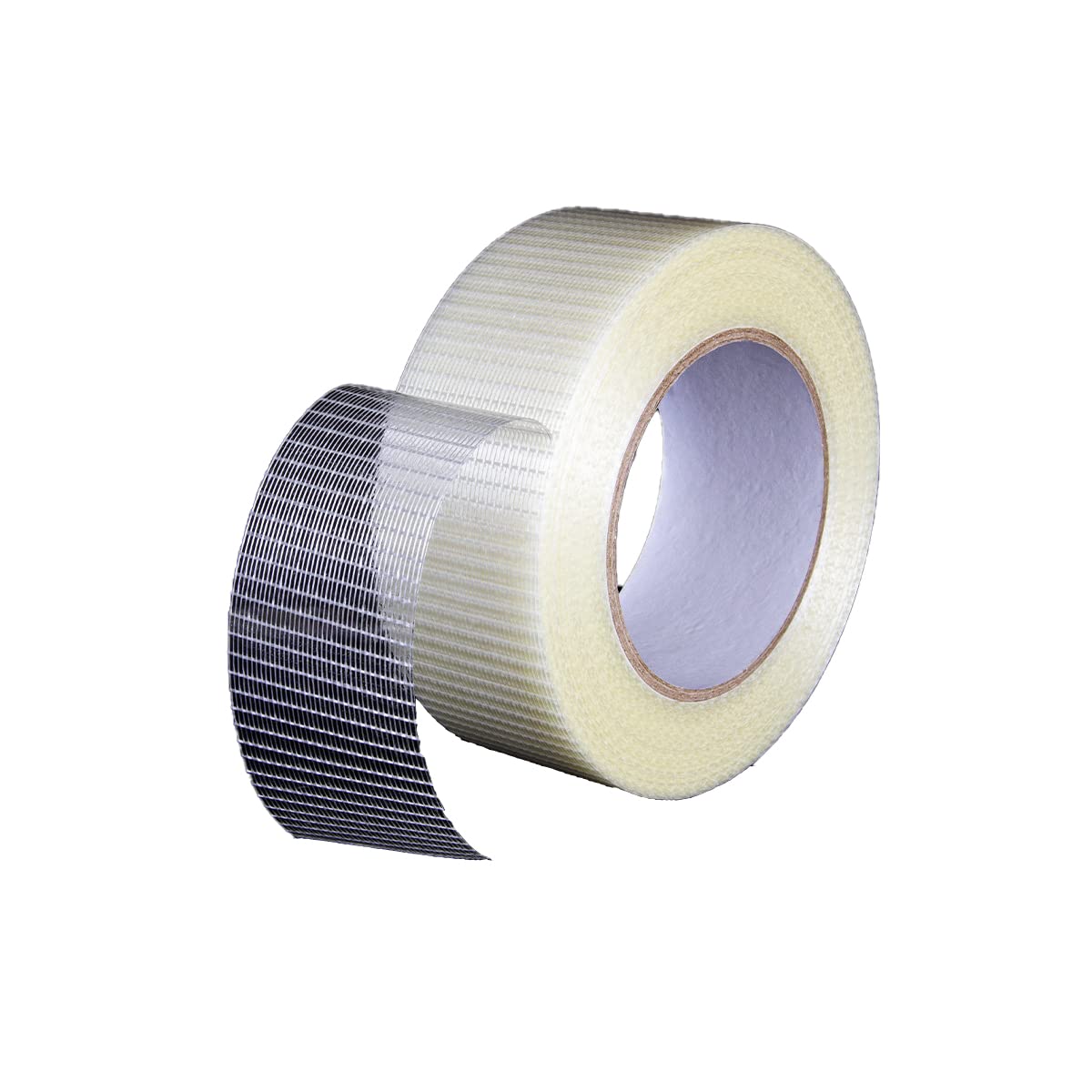 Unifizz Fiber Filament Tape 45MMx50M Transparent Tape Reinforced Packing Tapes Grid, 1 Roll