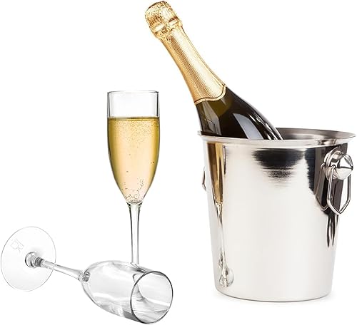 Miniatura 4 de Frcctre Paquete de 16 copas de champán acrílicas, copas de champán de plástico transparente de 5 onzas, reutilizables, de tallo largo, bodas,