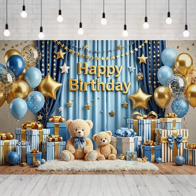 Image of Colorful Floral Happy Birthday Curtain - Wedding & Festival Party Photography Background (Pack of 1)