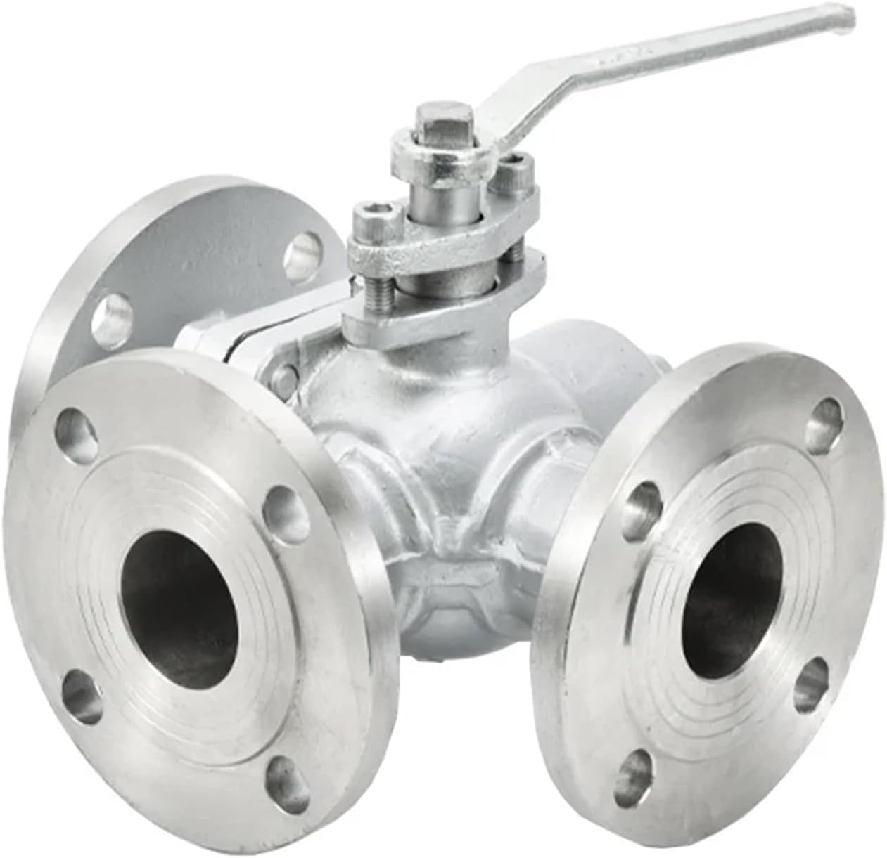 1/2" 3/4" 1" 1-1/4" 2" 2.5" 304 Stainless Steel 3-way Flange Ball Valve High Temperature Stainless Steel T/L Type Valve(DN20,L type)