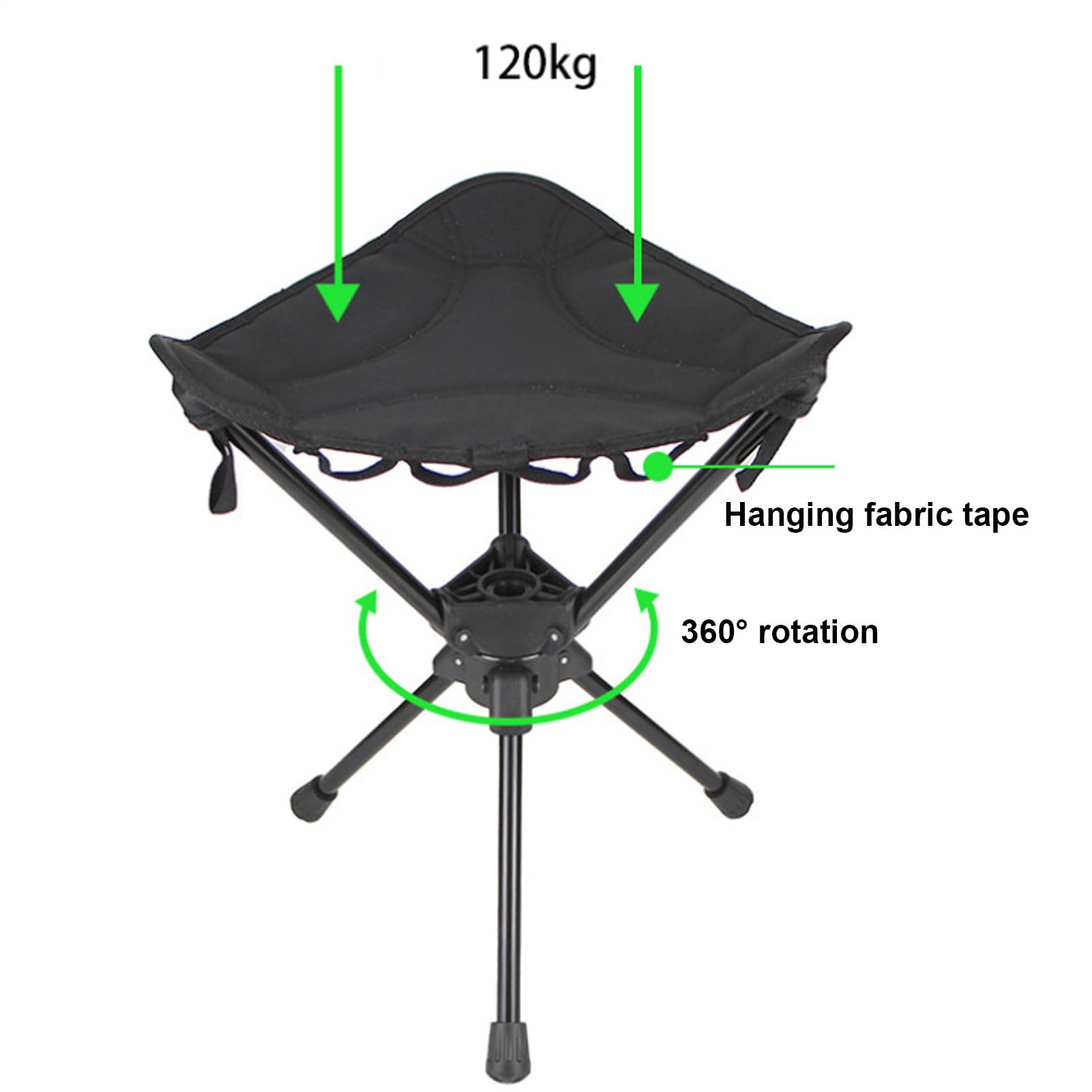 Chaises Pliantes Tabouret de Randonnée Pêche, Équipement de Survie | Chaise Camping Pivotante Pour Randonnée, Plage, Backpacking, Chasse, , Jardin, Dortoir, Plein Air, Équipement De Rand