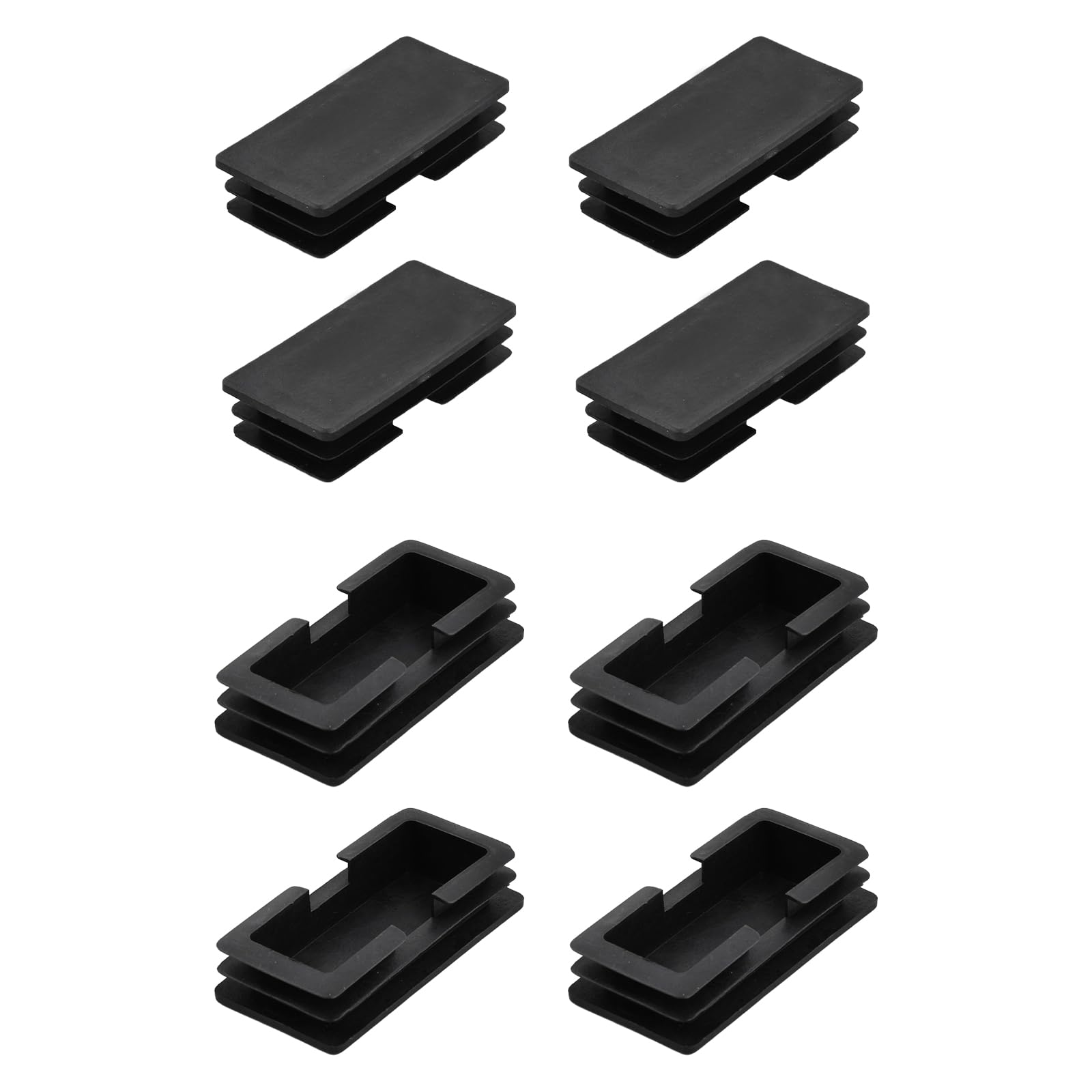 METALLIXITY Rectangle End Caps (100 x 50mm) 8Pcs, Plastic Rectangle Tube Inserts Threaded End Blanking Caps Protector