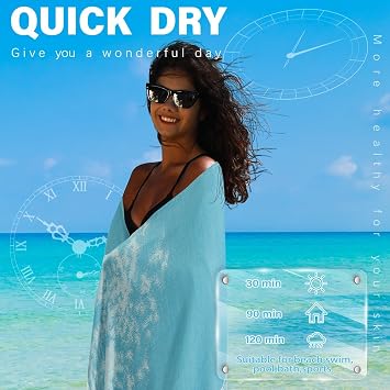 Widdonen 2 Pack Turkish Beach Towel Quick Dry Absorbent Cotton Lightweight Thin Bathroom Bath Pool Swim Towels Extra Large Oversized Sand Free Beach Accessories Essentials Stuff Cloud Adults Gift