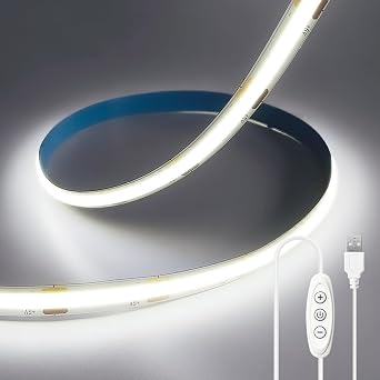 6.56FT COB LED Strip Lights 6000K Cold White USB LED Tape Light