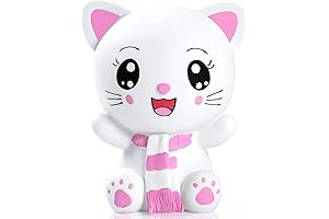 Pink Kitten Cat Piggy Bank | Shatterproof Cat First Coin Bank  by H&W