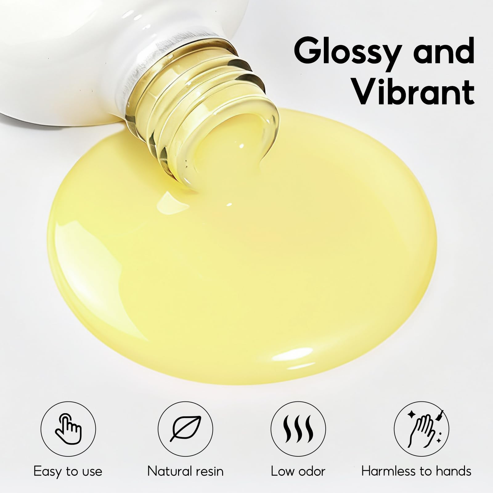 PEACECOLOR Vernis Gel UV Semi Permanent Jaune, 10ML Vernis à ongles Soak Off UV/LED Gel Nail Polish DIY Cadeau pour Femme