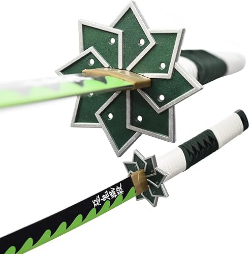 Miniatura 7 de YIBLZ Espada samurai de anime hecha a mano, espada Demon Slayer de aproximadamente 41 pulgadas, pilares de Hashira y Katana protagonista para fines