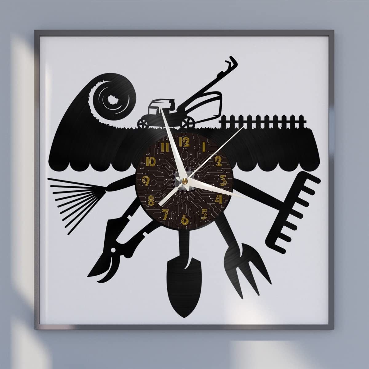 Horloge murale décorative outils de ferme en vinyle, cadeau idéal pour maison