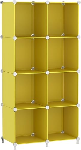 AWTATOS Organizador de almacenamiento en cubos, organizadores de armario de 8 cubos y almacenamiento, estantería apilable de plástico para