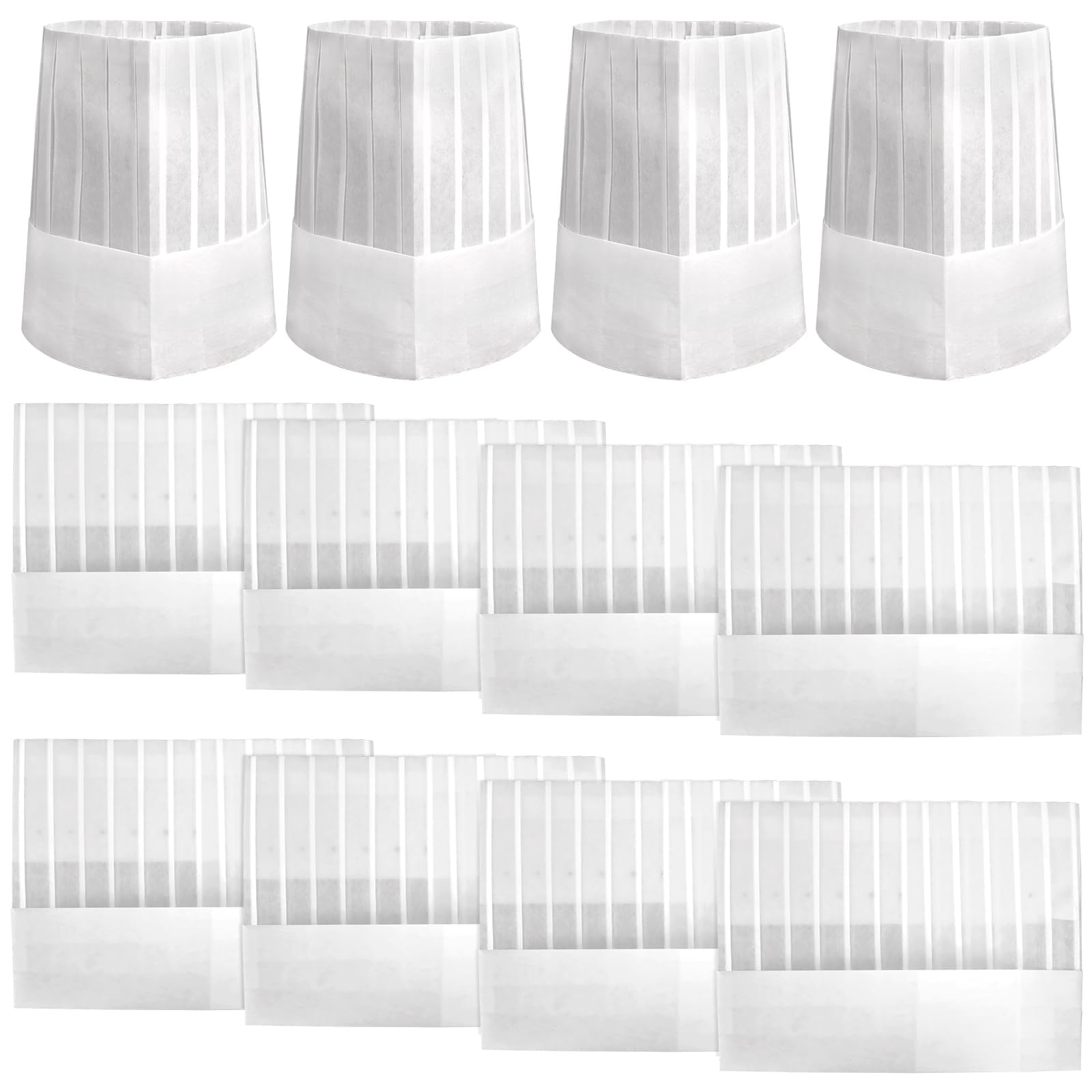 KASTWAVE Chef Hat, 12 Paper Chef Hats, 9" Non Woven Chef Hat for Baker, Food Restaurants, Home Kitchen, School, Classes, Catering Equipment or Birthday Party (White)