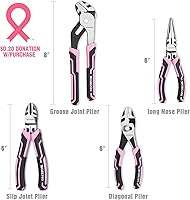 Vista 2 de WORKPRO Juego de alicates de 4 piezas+martillo de garra rosa de 16 oz