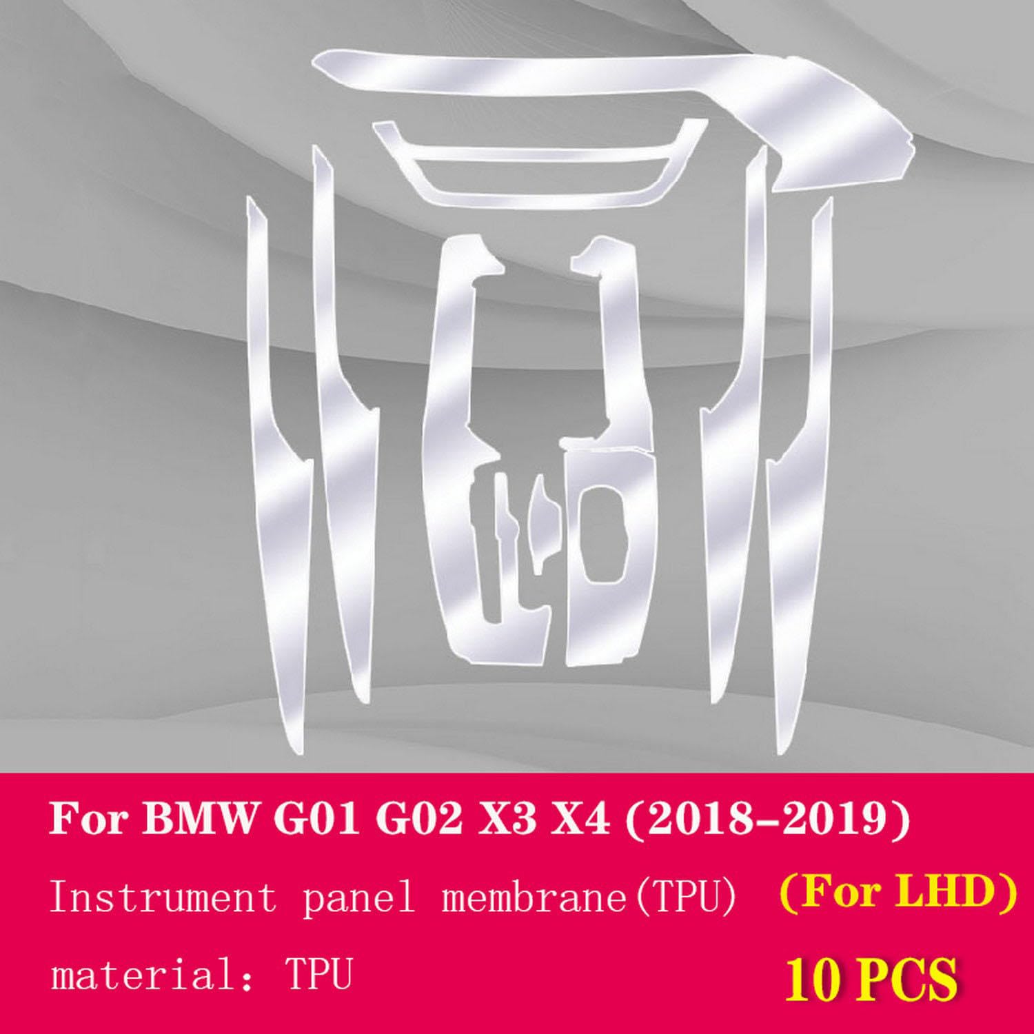 JCAKES Folia na akcesoria do wnętrz samochodów przezroczysta konsola TPU Folia anty-LCD Ekran odporny Folia na wyświetlacz radiowy, do BMW G01 G02 F25 F26 X3 X4 2011-2021