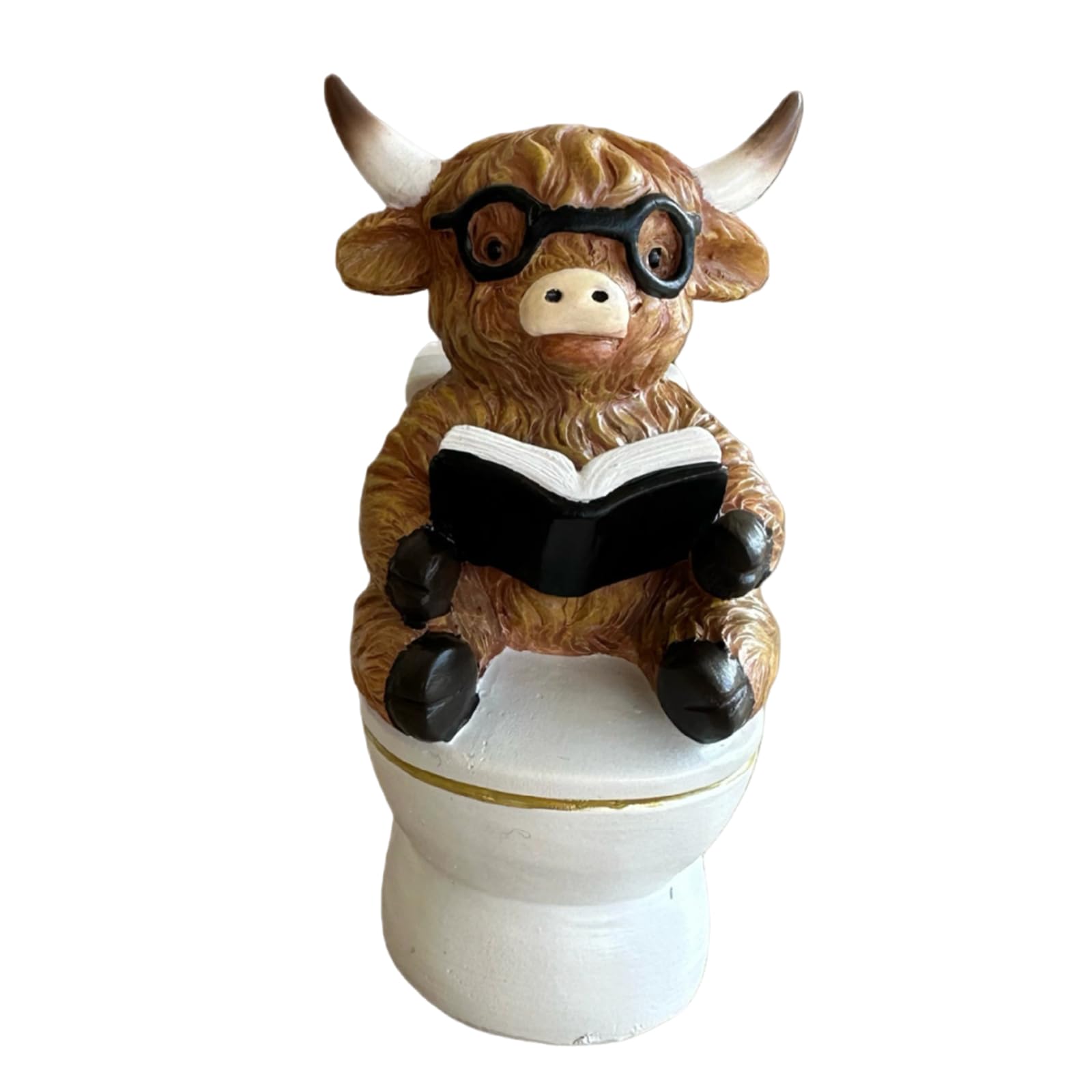 Kexpery Resin Highland Cow Vintage Decoration Statue for Bathroom and Minimalist Home