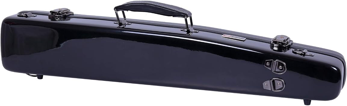 Crossrock Fiberglass Straight Soprano Saxophone Case | Black Gloss Finish, Padded Interior, Backpack Straps Lightweight Hardshell for Travel & Protection (CRF1000SSBK)