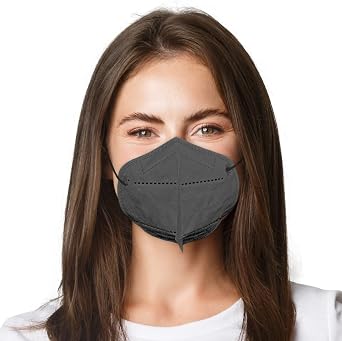 Lutema 5 Layer Protection Breathable Face Mask Made in USA Comfortable Elastic Ear Loop Bandanna Replacement for Personal Care 20 pcs, Graphite Gray