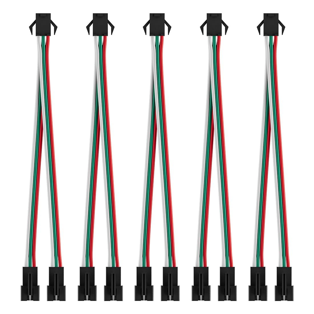 BTF-LIGHTING 5 PCS 3-Pin JST SM V-Shape Connector 15cm 22AWG 1 Female to 2 Male Extension Cable Adapter for WS2812B WS2811 WS2814 SK6812 FCOB COB WS2811 IC 3 Pin Addressable LED Strip Light