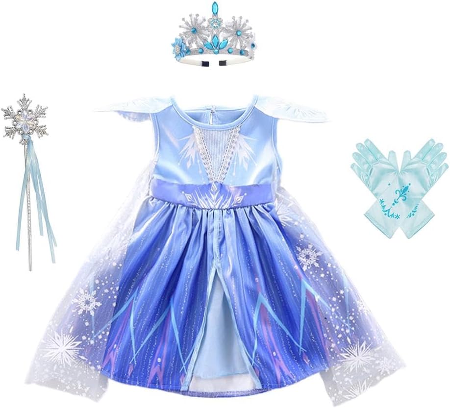 Dressy Daisy Girls' Princess Costumes Snow Queen Dress Up Halloween Birthday Fancy Party Dresses
