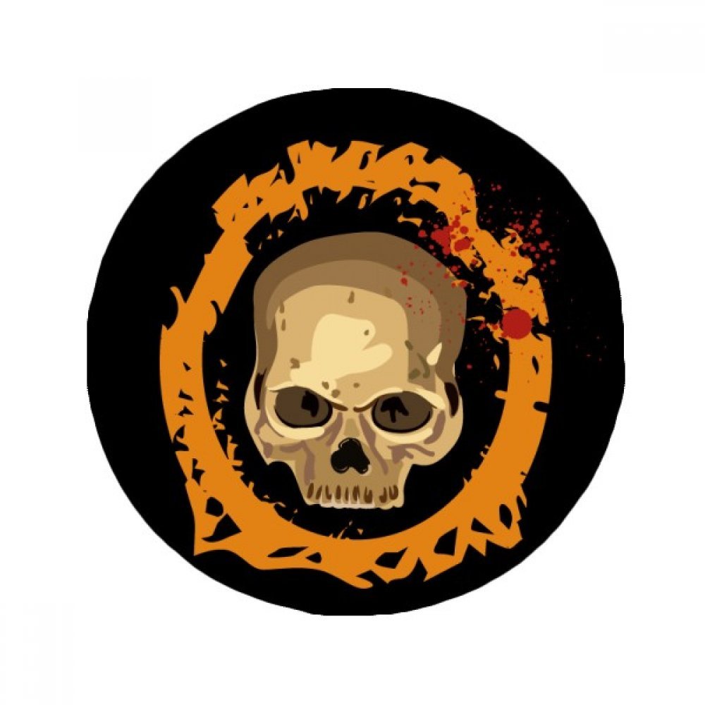 Tapis rond crâne Halloween DIYthinker antidérapant de 80cm multicolore pour salon