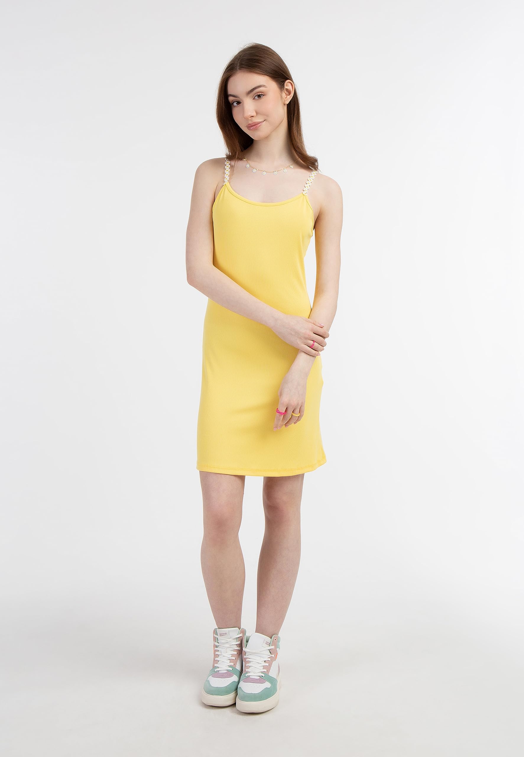 ECY Mini Abito in Maglia a Coste Donna