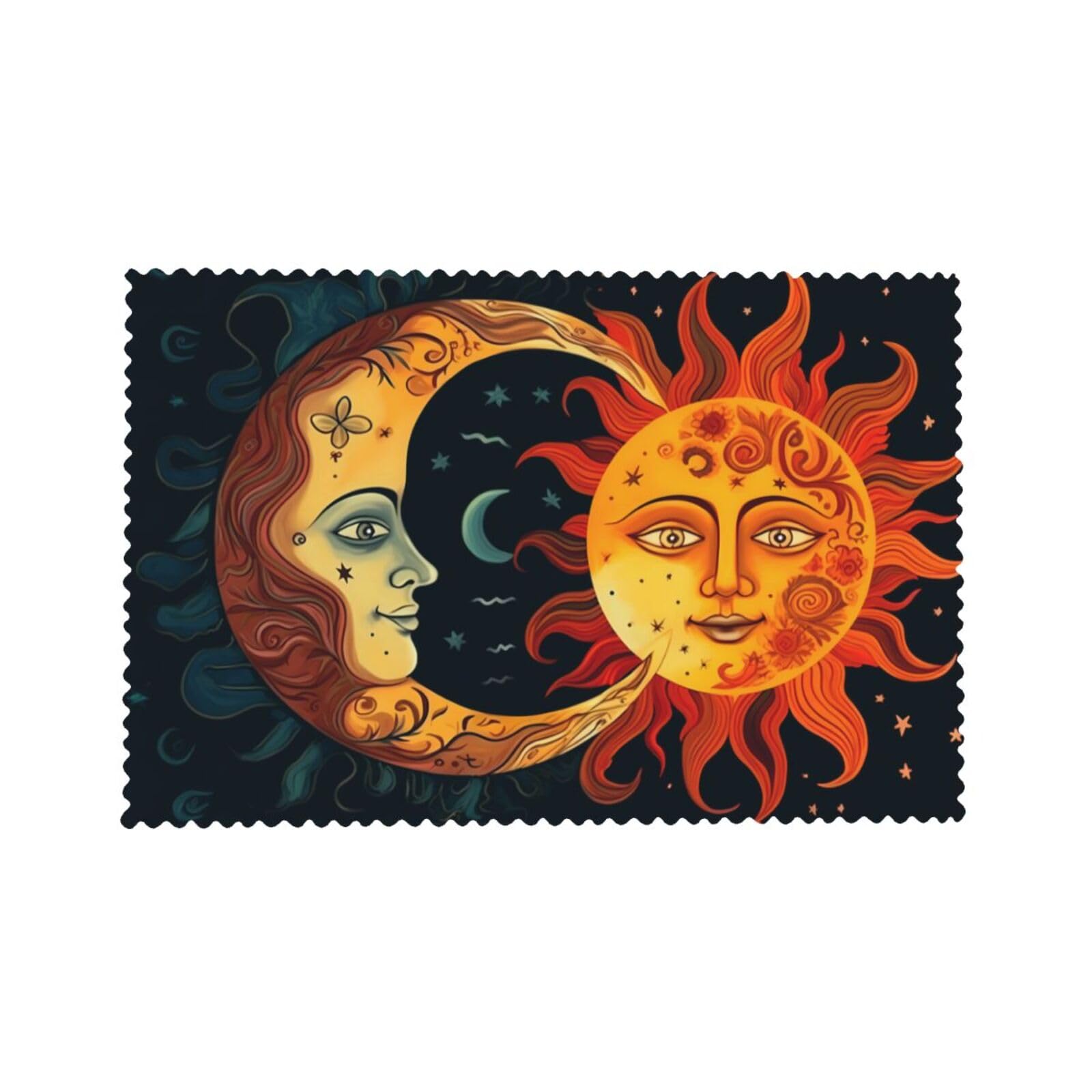 Mount Hour Sun Moon Stars Placemats Set of 4 Heat-Resistant, Boho Decor Washable Table Non-Slip Place Mat for Dining Table 12 x 18 Inches