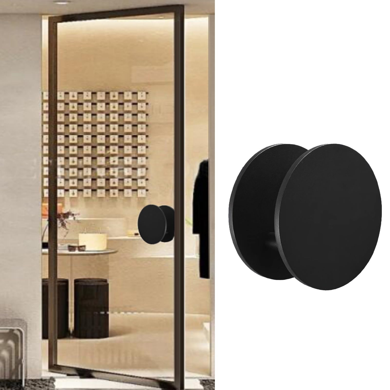 Poignées de porte de douche en verre rondes et boutons modernes en métal de 10 à 25 cm