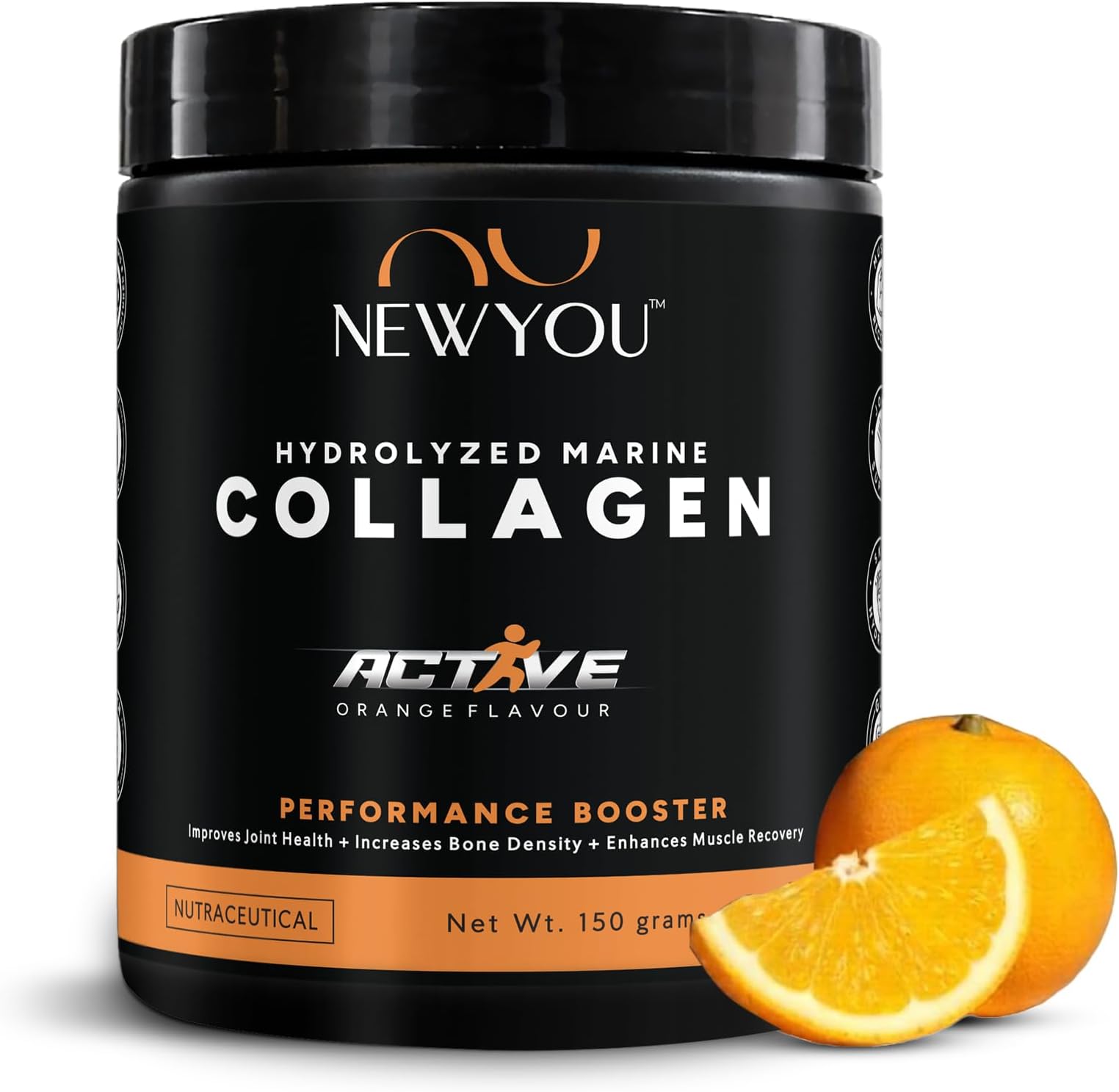 - Active Marine Collagen Powder for Joint & Bone Support | With Glucosamine, Hyaluronic Acid & Vitamin C | Supports Flexibility & Mobility | Orange Flavour | 150g