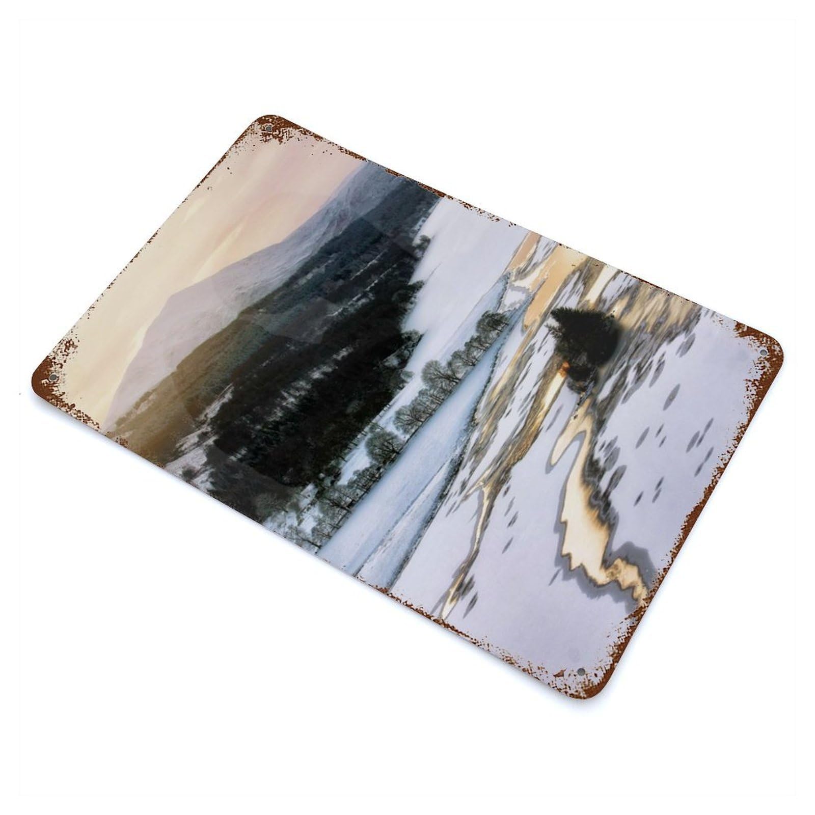 Rust Effect Queens View Pitlochry Rusty Metal Tin Sign 11.8"x7.9", Farmhouse Wall Decor for Shed, Workshop And Garage Wall Decor
