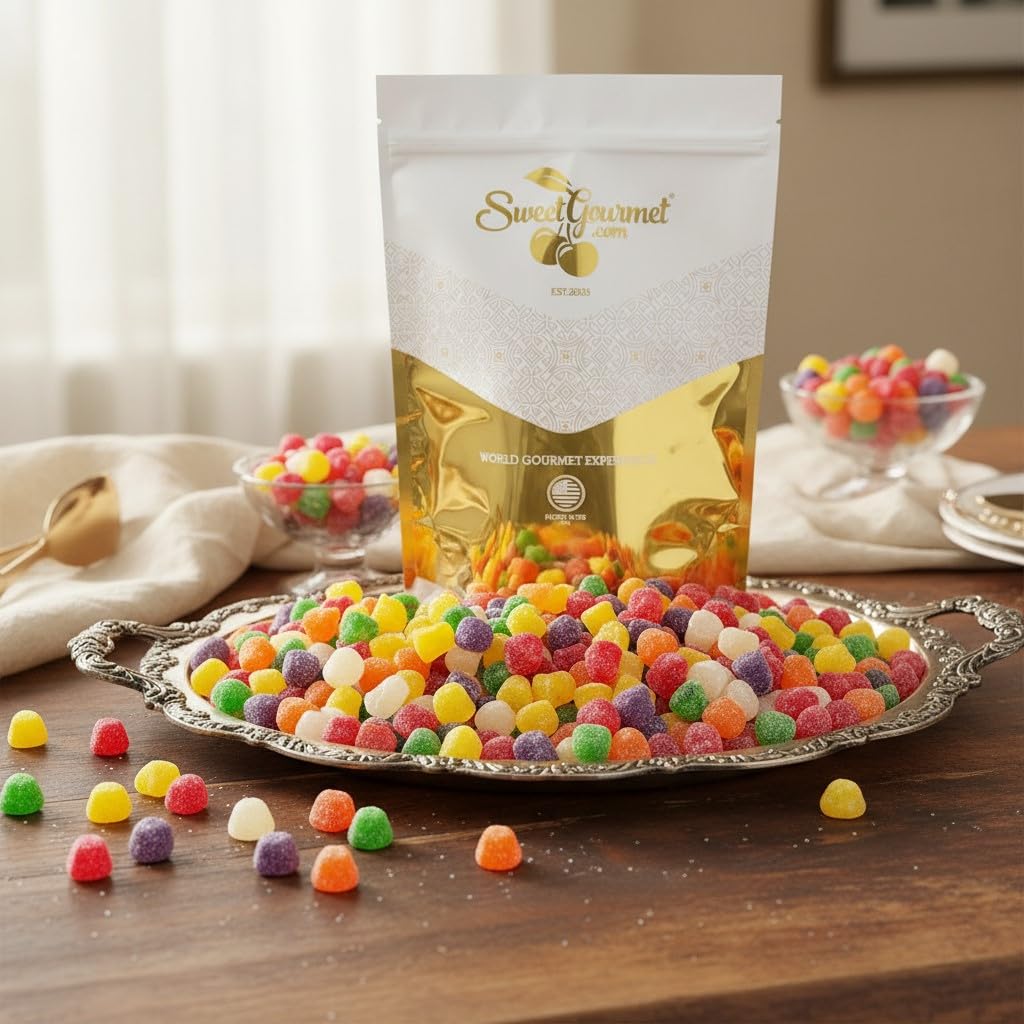 SweetGourmet Spice Drops Candy, Old-Fashioned Gumdrops, 6 Flavors Jelly Candy, 4 Pounds Bag