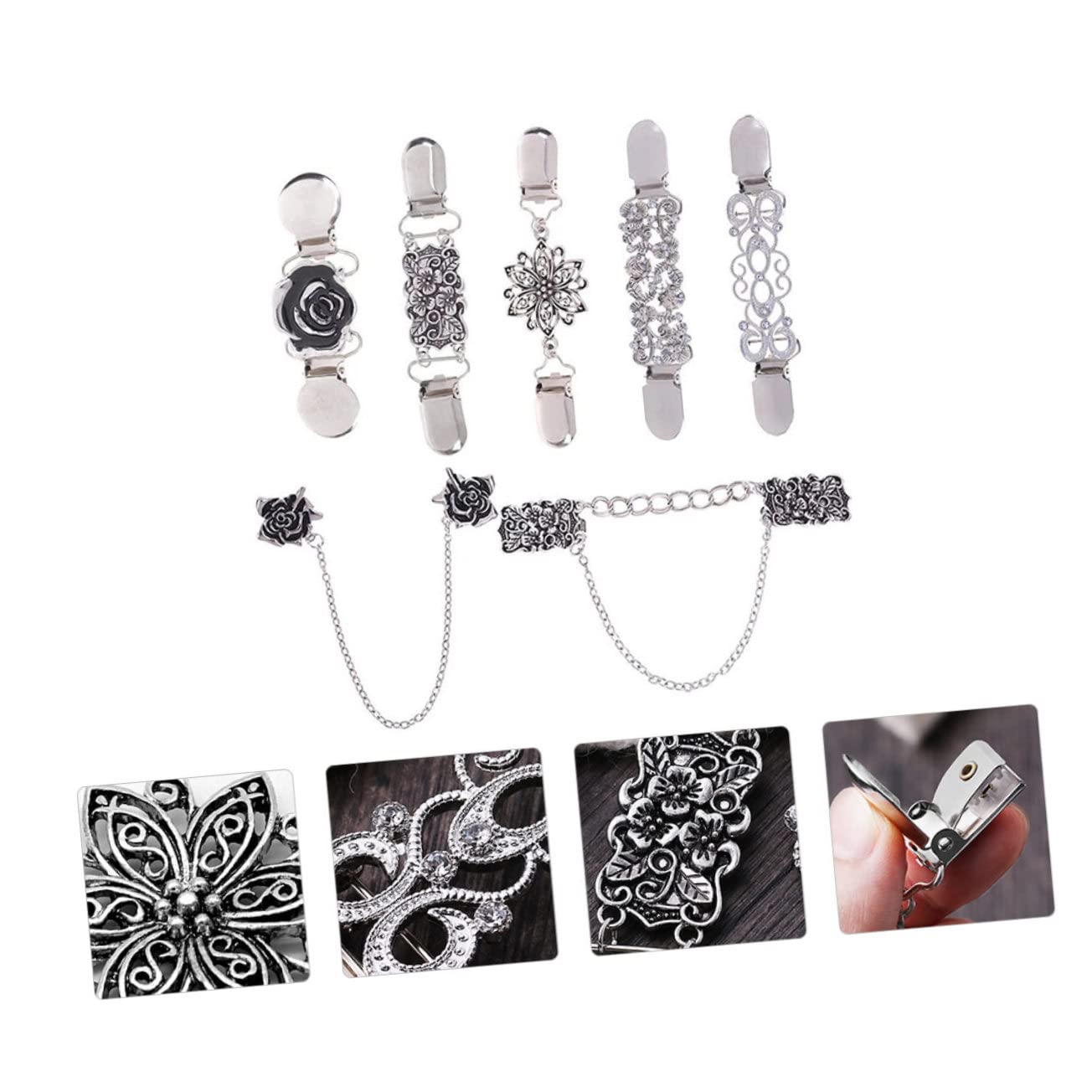 21 Stück Pullover Schal Clip Retro Brosche Kragen Clip Kleidung Retro Kleidung Brosche Pin Dekoration Pin Anstecknadel Pin Zubehör Hemd Brosche