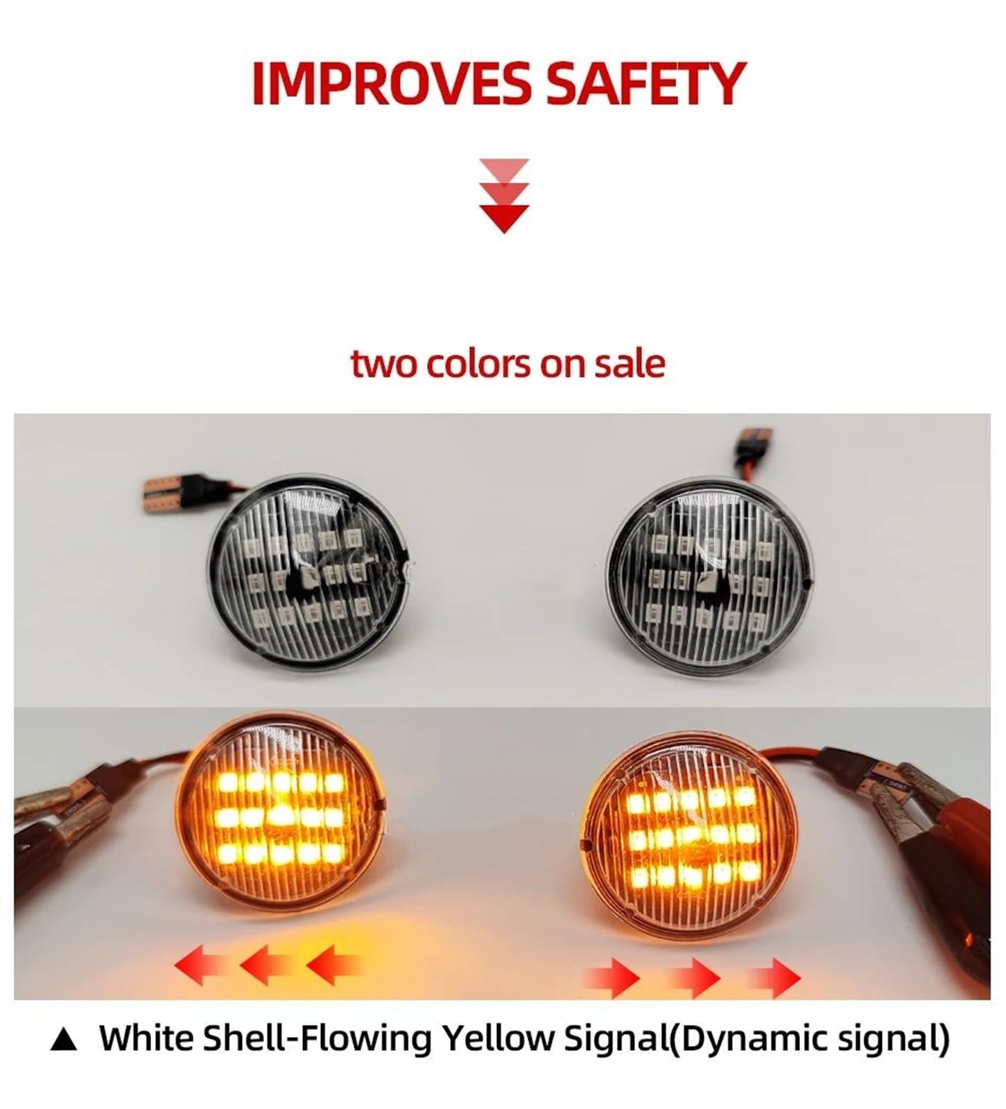 Indicatori Direzione Per Fiat Per Punto 188 1999-2012 Per Doblo 2001-2005 2 Pezzi Luci Di Direzione Laterali Dinamiche A LED(Clear)