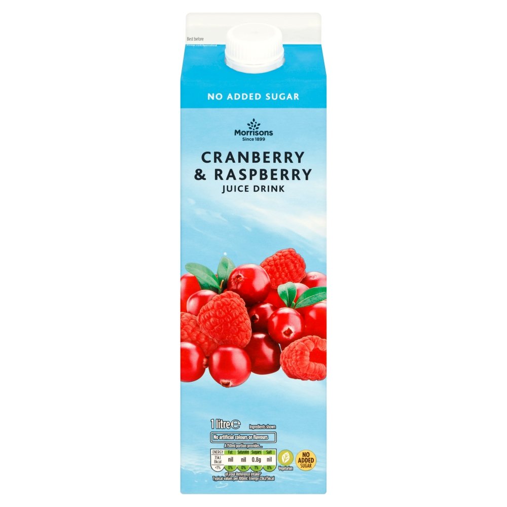Buy Morrisons No Added Sugar Cranberry & Raspberry Juice Drink, 1kg