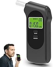 SUPAREE Portable Breathalyzer Alcohol Tester Certified Digital Breathalyser with LCD Digital Display and 10 Mouthpieces High Precision Fast for Personal Home Travel Party Use