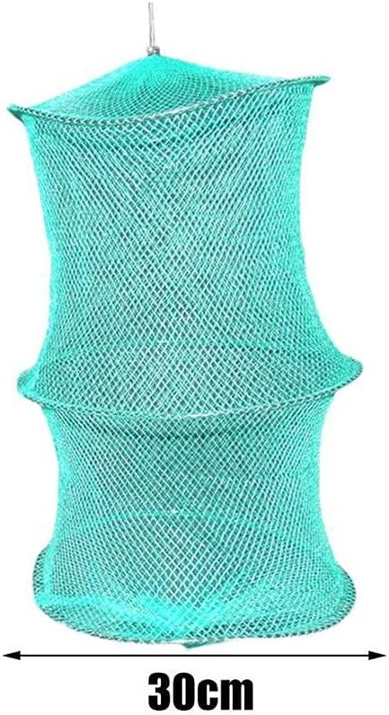 Crab Shrimp Minnow Fishing Bait Cast Dip Net Cage Nylon Foldable Fishing Net Pot Trap Fishing Net (Color : B)