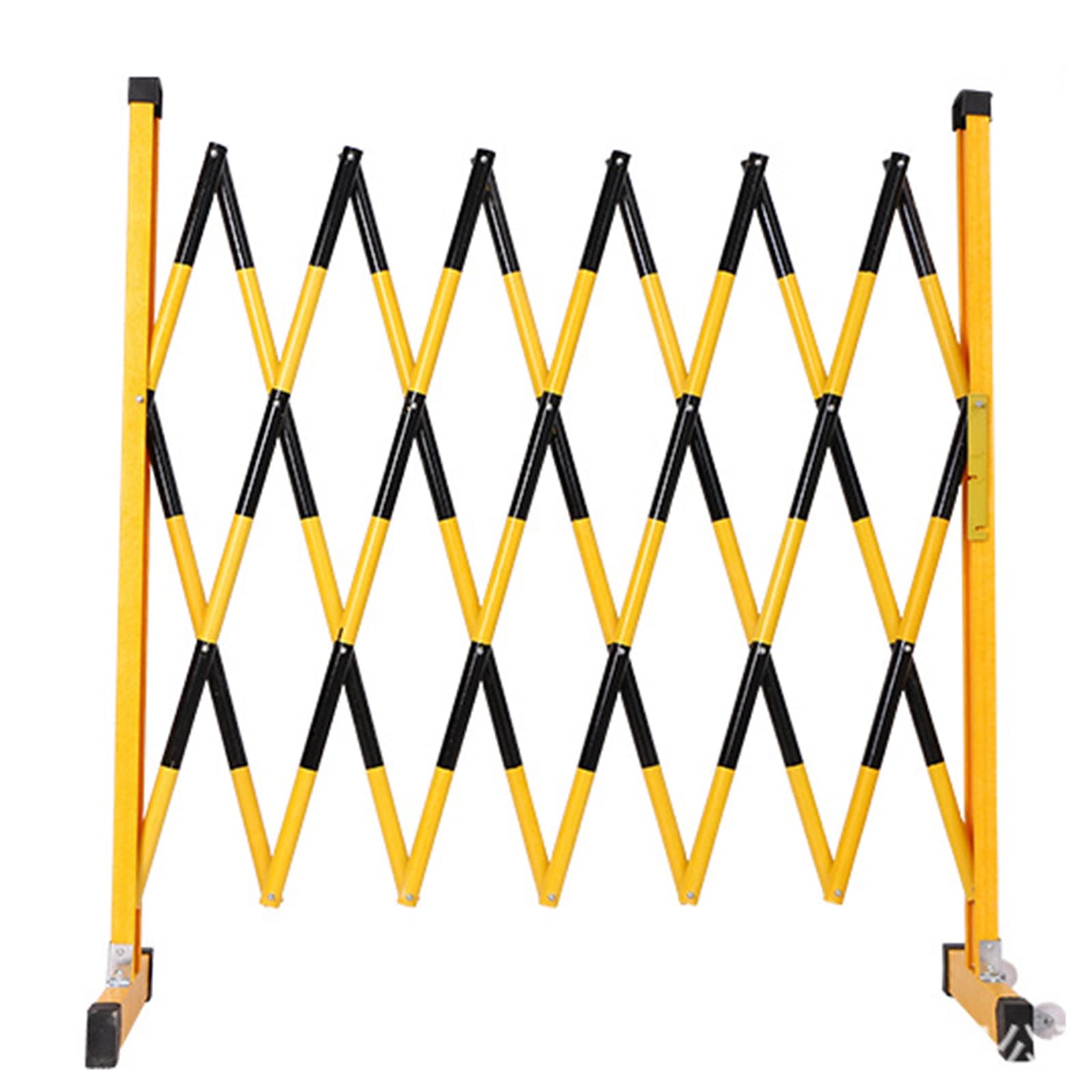 ASerZenith Expandable Traffic Barrier With Casters For Temporary Fencing Stretchable Safety Construction Fence Gate,Yellow-Black-1.2X2.5M
