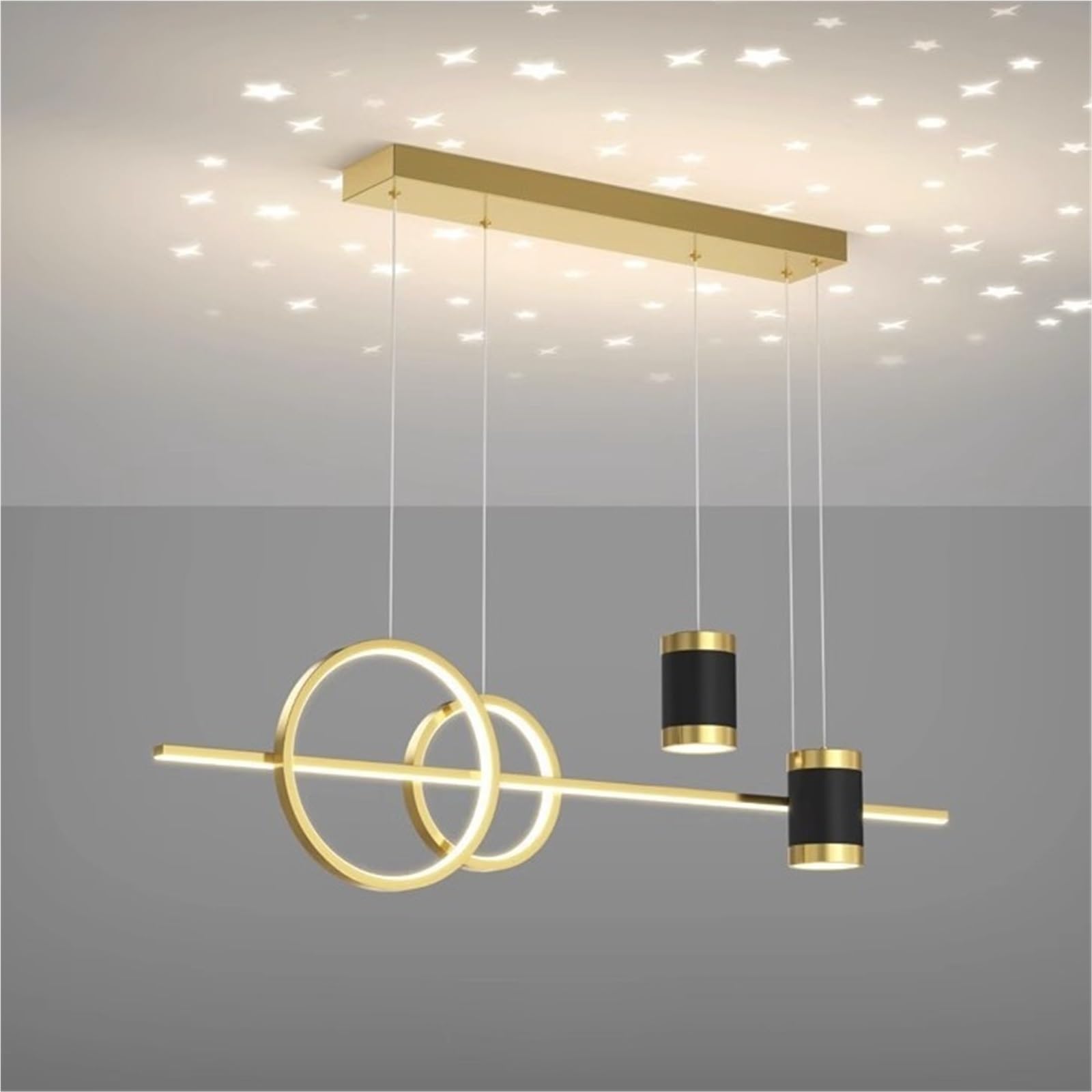 Lustre linéaire moderne LED à hauteur réglable suspension tricolore au design nordique