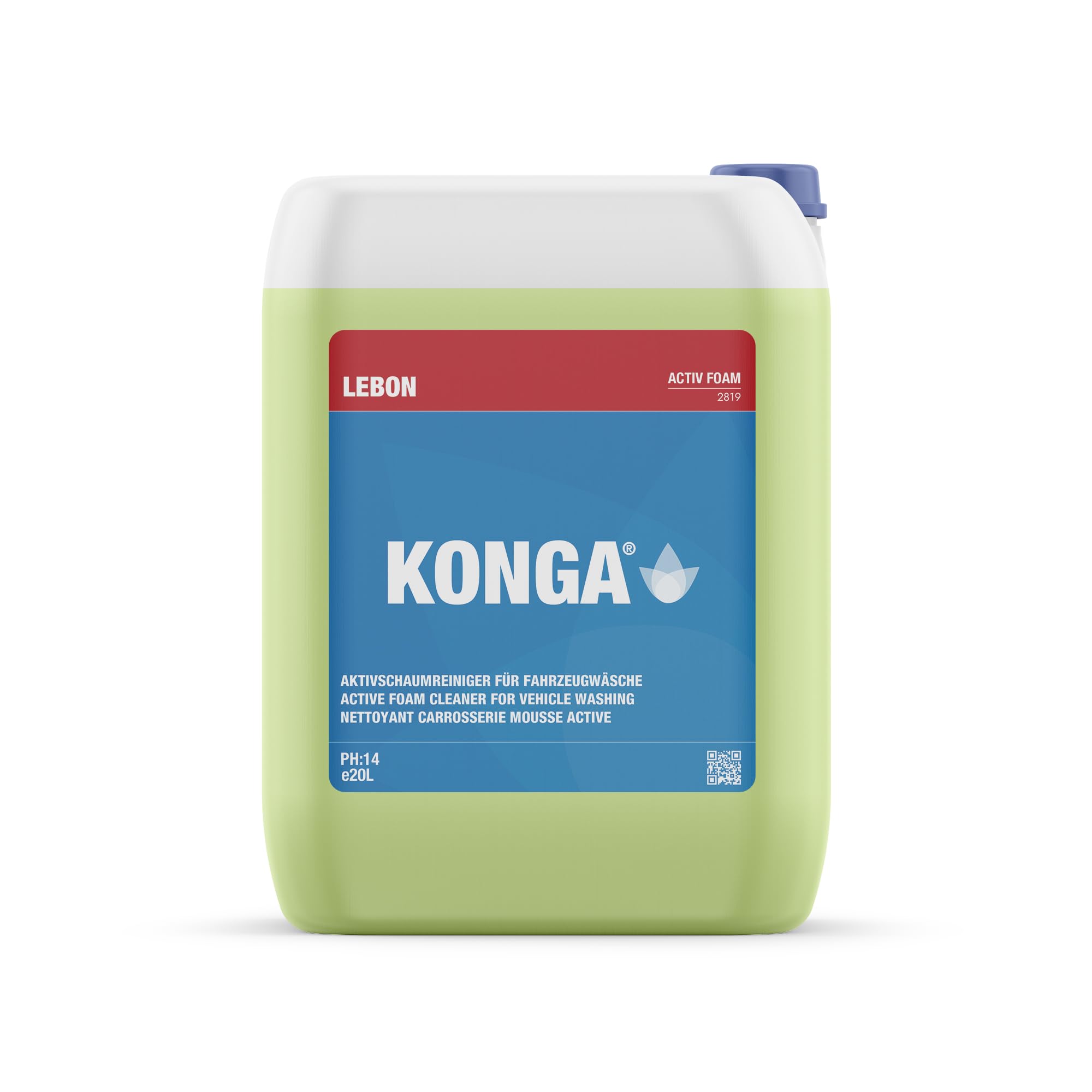 Konga Activ - Champú para coche Green Snow Foam - Espuma verde con fuerte efecto perla y cera | Limpiador de espuma activa altamente concentrado para limpiador de alta presión y pistola de espuma |